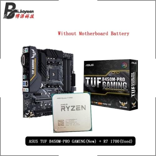 AMD Ryzen 7 1700 R7 1700 Original Used CPU + ASUS TUF B450M PRO GAMING Original New Motherboard Suit Socket AM4 Without cooler