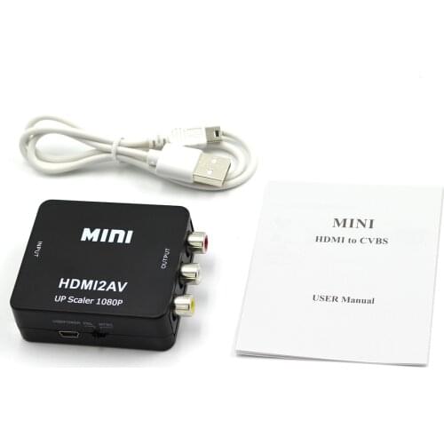 HDMI to AV Scaler Converter Box HDMI Video Composite Adapter HDMI to RCA AV/CVSB L/R Video
