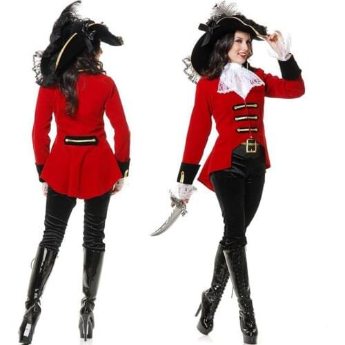 Pirate Costume Women Adult Halloween Carnival Cosplay Fancy Make-up Party Cap Anime Suit