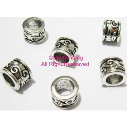 Burgeon lace large hole beads Silver tone religion totem metal beads RB18