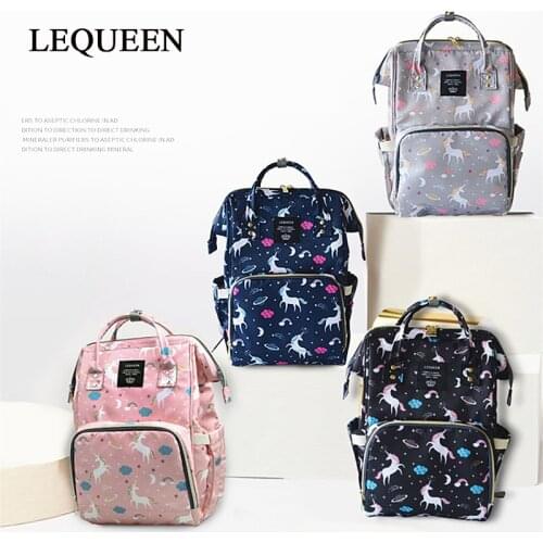 Lequeen Mommy Backpacks Nappies Bags Unicorn Diaper Bags Backpack Maternity Large Volume Outdoor Travel Bags Organizer LPB28