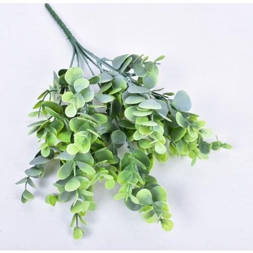 Eucalyptus Leaves Plastic Green Plants Fake Artificial Plant Eucalyptus Leaves DIY Home Wedding Forest Style Decorations