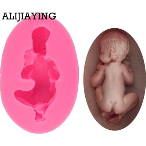 M0622 1Pcs Sleeping Baby Silicone Cake Mold Flexible Baking Mold For Jelly Chocolate Fondant Cake Tools Cake Decorating Tools
