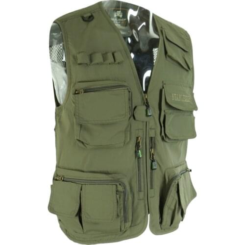 Multi-pockets Fishing Vests Mens Mesh Photography Fishing Hiking Travel Outdoor Quick Dry Vest Breathable Waistcoat Jackets