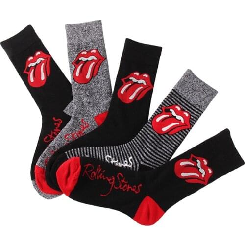 Harajuku Hip Hop Cartoon Men Socks Funny Tongue Printed Combed Cotton Sokken Trendy Tide Creative Skateboard Happy Socks long