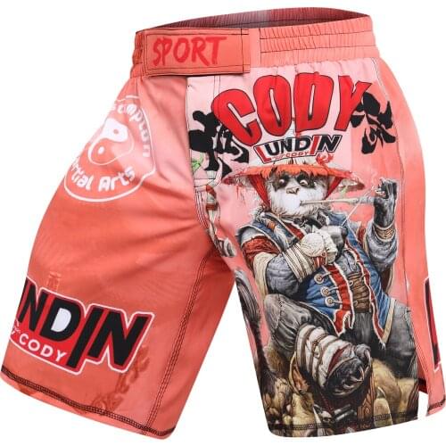 NEW Brand BJJ Mens Boxing Pants Printing MMA Shorts Kickboxing Fight Grappling Short Panda Muay Thai Boxing Shorts Sanda Shorts