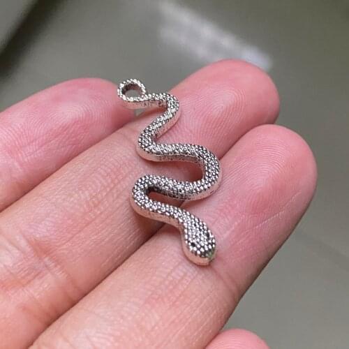 10pcs Charms Cobra Snake 31x14mm Antique Silver Color Pendants Making DIY Handmade Tibetan Finding Jewelry for Bracelet