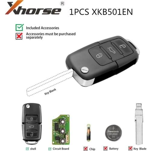 Xhorse VVDI Wire Remote Control 3 Buttons XKB501EN For VW Car Key Remote for VVDI Mini Key Tool
