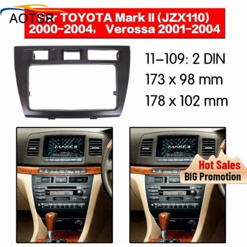Radio Facia For Toyota Mark II (JZX110)/Verossa 2000-2004 Double Din Fascia Car Stereo Radio Installtion Dash in stock
