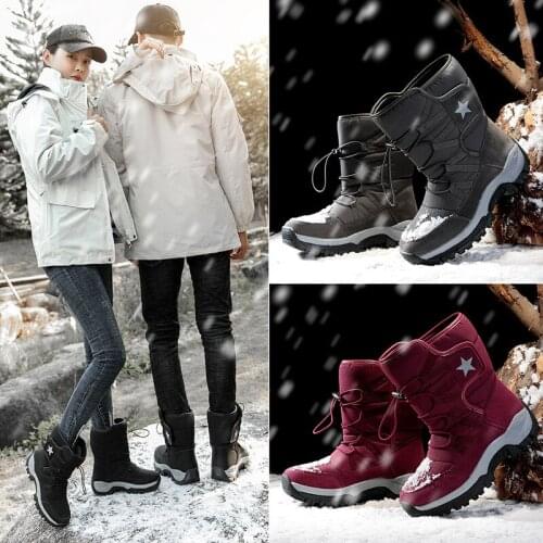 Large Size Snow Boots Couples Plus Velvet Outdoor Boots MenS Short Boots Velcro Anti-Skid Outer Wear WomenS Boots