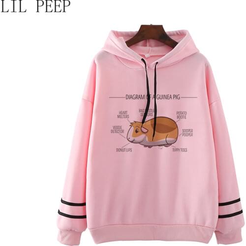 Diagram of A Guinea Pig Woman Sweatshirt Long Sleeve Casual Spring Design Hipster Funny Tops Unisex Clothes Korean Style