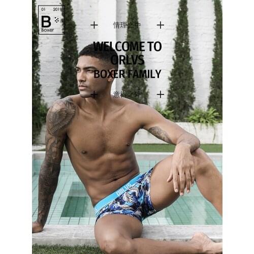 Men Printed Boxer Underwear Male Lingerie Jockstrap G String Thongs Men Undershort Pure Cotton Solid Briefs Panties Jockstraps