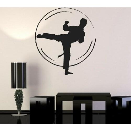 Wall Sticker Vinyl Window Glass Decal Karate Fight Martial Arts Jiu Jitsu Motivational Gym Taekwondo Hall Interior Decor S1227