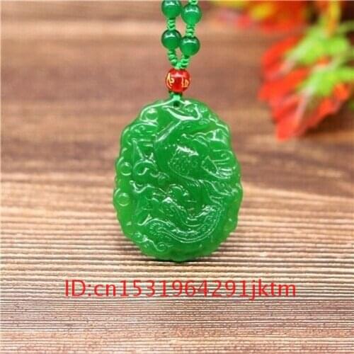 Green Jade Hand for Charm Jewelry Jadeite Women Natural Carved Fashion Men Chinese Phoenix Pendant Amulet Gifts Necklace