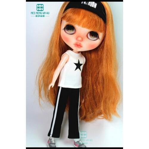 1PCS Blyth Doll Clothes fashion Five-star vest, sweatpants, socks for Blyth , Azone, obitsu, FR 1/6 doll