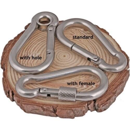 1 pcs Standard 304 stainless steel mountaineering fastener quick buckle spring hook safety buckle ring belt chain buckle rope