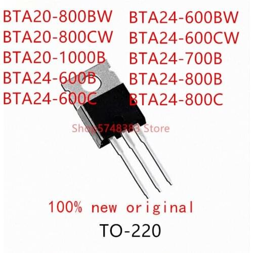 10PCS BTA20-800BW BTA20-800CW BTA20-1000B BTA24-600B BTA24-600C BTA24-600BW BTA24-600CW BTA24-700B BTA24-800B BTA24-800C TO-220