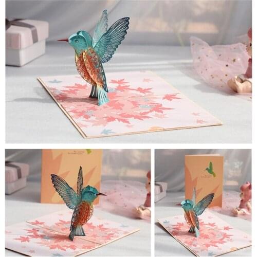 3D Pop-Up Animal Bird Greeting Card for Birthday Mothers Day Wedding Party Graduation with Envelope Anniversary Gift