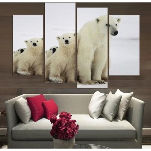 4 Piece North Hikuma Animals Wall Art Home Decor Painting The Living Room Oil Paintings In Print Pictures On Canvas No Frame