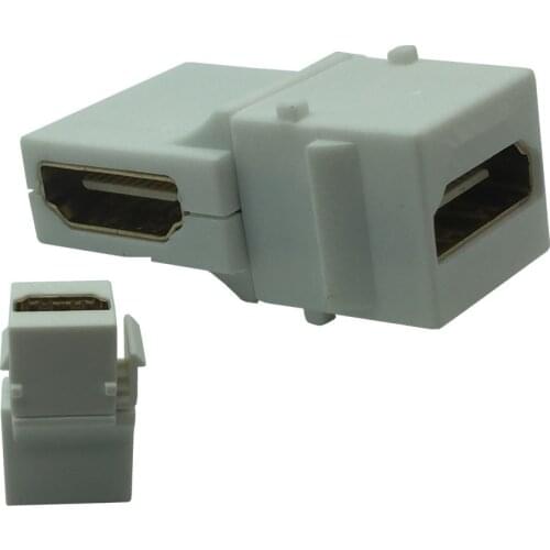 90 Degree Right Angled HDMI 1.4 Snap-in Female to Female Keystone Jack Coupler Adapter for Wall Plate