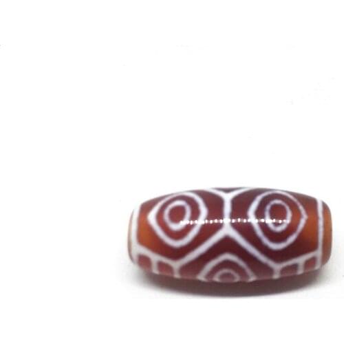 Special Dzi beads Dragon Eyes 12mm*25mm Red Color Natural Agate Amulet Tibetan Dzi Beads for Bracelet DIY Jewelry Making