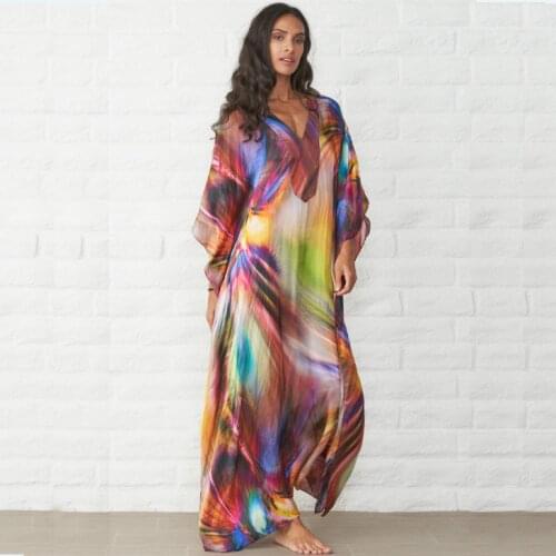 Quick-drying Kaftan Beach Cover Up Pareos De Playa Mujer 2021 Beach Wear Oversize Bikini Cover Up Robe Plage Beach Tunic -40