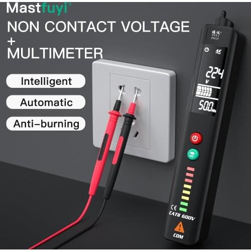 FUYI Digital Multimeter Pen Type Meter Smart DC AC Voltmeter Auto range Voltage Resistance Continuity NCV Hz Tester Tool