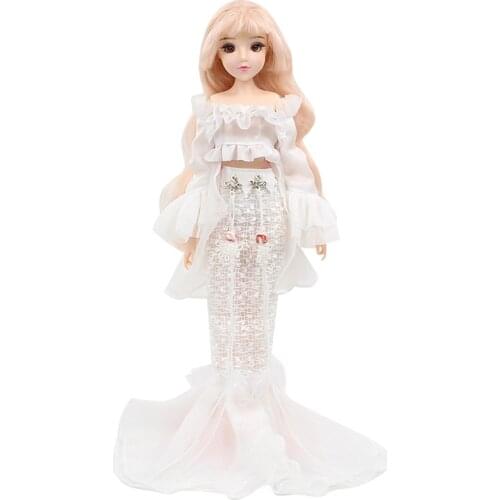 DBS MMGirl 12 constellations Pisces 1/6 30cm white fishtail fantasy 14 joint body dolls toy with exquisite gift box