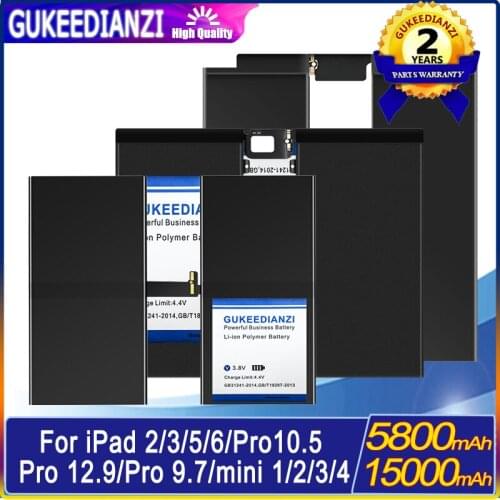 GUKEEDIANZI Quality Battery For iPad 2 3 4 5 6 9.7 10.5 12.6 A1395 A1403 A1484/mini 1 2 3 4 A1432 A1489 A1538 Batteries+Tools