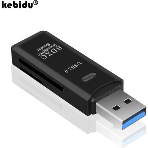 Kebidu mini Super speed 5Gbps 2 in 1 USB 3.0 For SDHC SDXC Micro SD Card Reader Adapter SD/TF Trans-flash Card Converter Tool