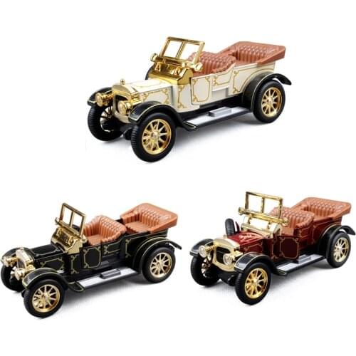 Collection of gifts 1:32 convertible classic car alloy model, simulation metal casting sound and light back to retro model, free