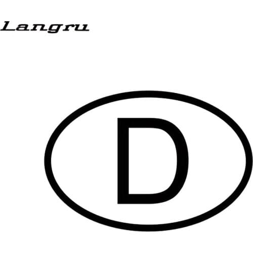 Langru Personalized D Germany Country Code Oval Car Stickers Decals Motorcycle Car Accessories Jdm