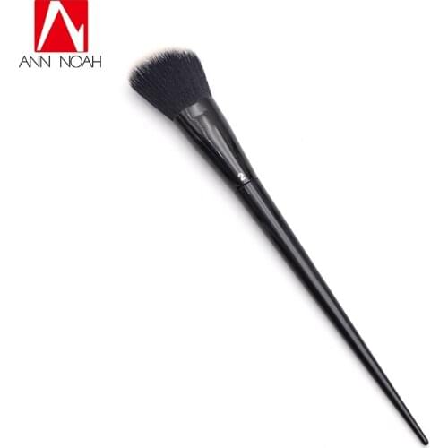Makeup Tattoo Artist Black Long Sleek Stiletto Handle Fluffy Angled Shape 2# Powder Contour Brush