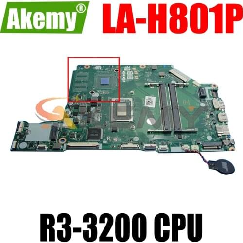 FOR Acer Aspire A515 A515-43 Laptop Motherboard LA-H801P NBHF911001 Mainboard With Ryzen 3 R3-3200 CPU DDR4 100% Fully Tested