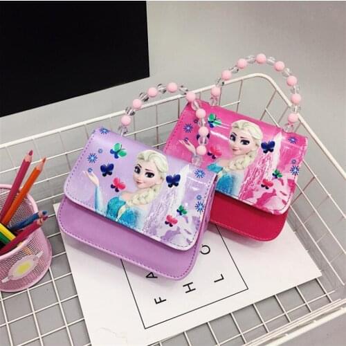 Cute Elsa Anna Messenger Bag Shoulder Bag Detachable Shoulder Strap Girl Shoulder Bag Baby Portable Pink Bag