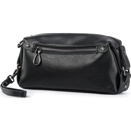 PU leather Mens clutch bag popular black zipper man money phone shoulder bag fashion new arrived casual business handbag
