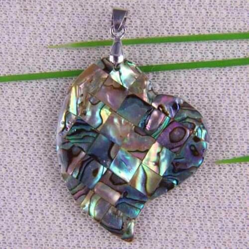 Natural New Zealand Abalone Shell Bead Heart Pendant Jewelry For Woman Gift S055