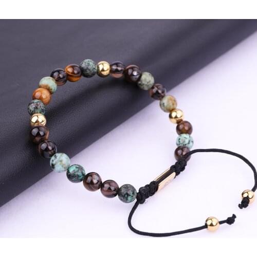 New Fashion Women Men Jewelry Bracelet Natural Stone Mix Beaded Woven Adjustable Bracelet Women Men jewelry Gift
