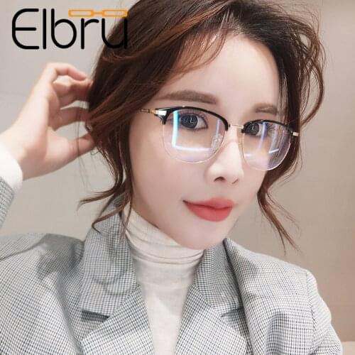 Elbru Transparent Eyeglasses Frames Anti-blue Light Optical Glasses Women Men Vintage Glasses Frames Goggles Eyeglass Eyeware