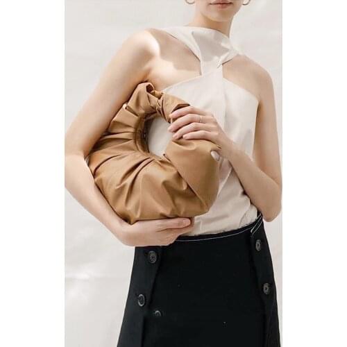 Pleated Dumpling Bag 2021 Leather Handbags Luxury High Quality Circular Shoulder Bag Mini Brands Crossbody Bags Women sac à main