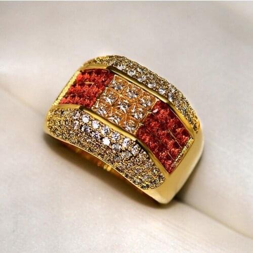 Clsssical Luxury Jewelry Big Promostion 925 Silver&Gold Fill Full 5A Cubic Zirconia Eternity Wedding Bridal Ring For Women Gift