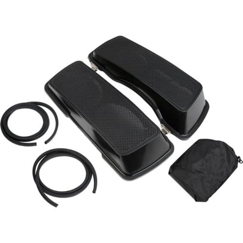 Motorcycle 6"x9" Saddlebags Dual Speakers Lids For Harley Touring Road King Road Glide Electra Glide 1994-2013 Unpainted Black