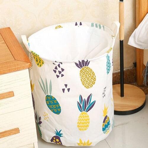 Home Foldable Dirty Laundry Basket Canvas Storage Basket Barrel Creative Kids Toys Organizer Save Space Bucket Laundry Organizer