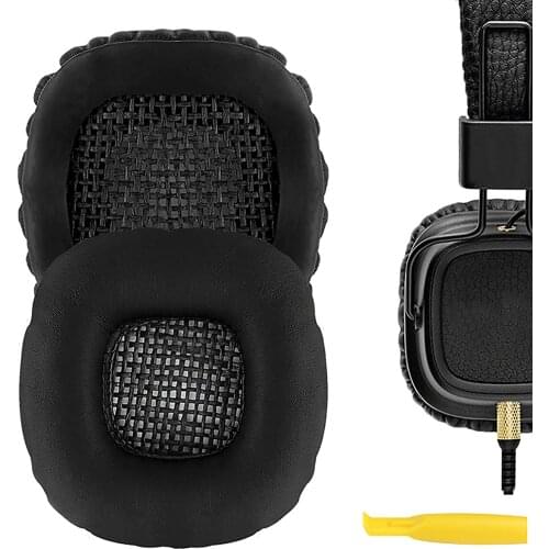 QuickFit Protein Leather Replacement Ear Pads for Marshall Major Headphones Earpads, Headset Ear Cushion Repair Parts