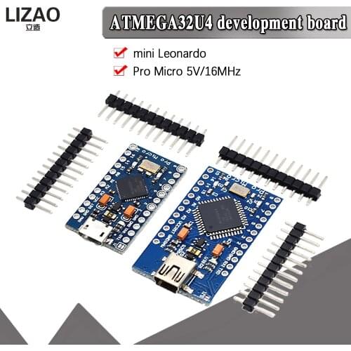 Pro Micro MINI ATmega32U4 5V 16MHz Replace ATmega328 For arduino Pro Mini With 2 Row Pin Header For Leonardo USB Interface