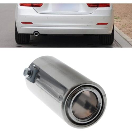 40GF Universal Stainless Steel Car Rear Round Exhaust Pipe Tail Throat Muffler Tip