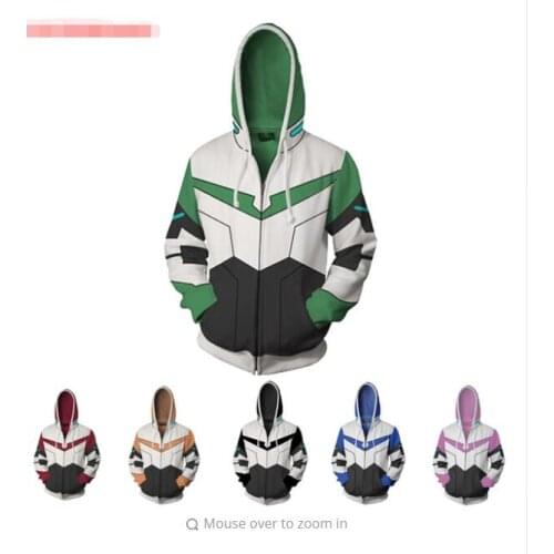 Voltron:Legendary Defender 3d Hoodies Shiro/Keith/hunk/Pidge/Princess Allura Cosplay sweatshirts Jacket 3D printing