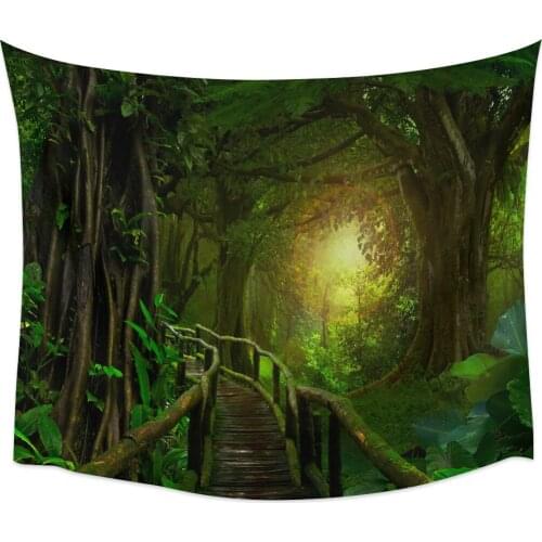 Jungle Green Wall Tapestry Cover Beach Towel Picnic Yoga Mat Home Decoration