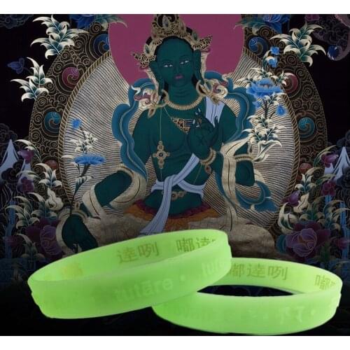 Green Tara Tibetan Wiping Buddhist Silicone Bracelet halloween party favors unicorn party baby shark party fabric flowers