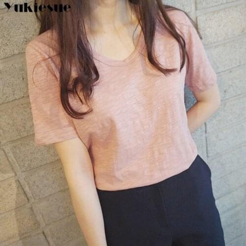 Summer 2019 Womens Fashion Large Size Casual Harajuku tee shirt women t shirts Moon Short Sleeve T-Shirt white pink yellow